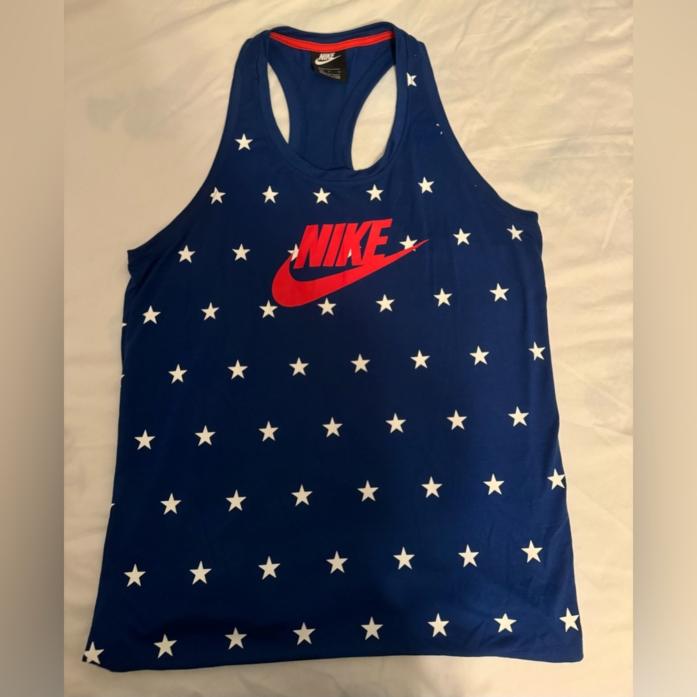 Nike Women’s Large Blue w/ Silvers Stars Tank